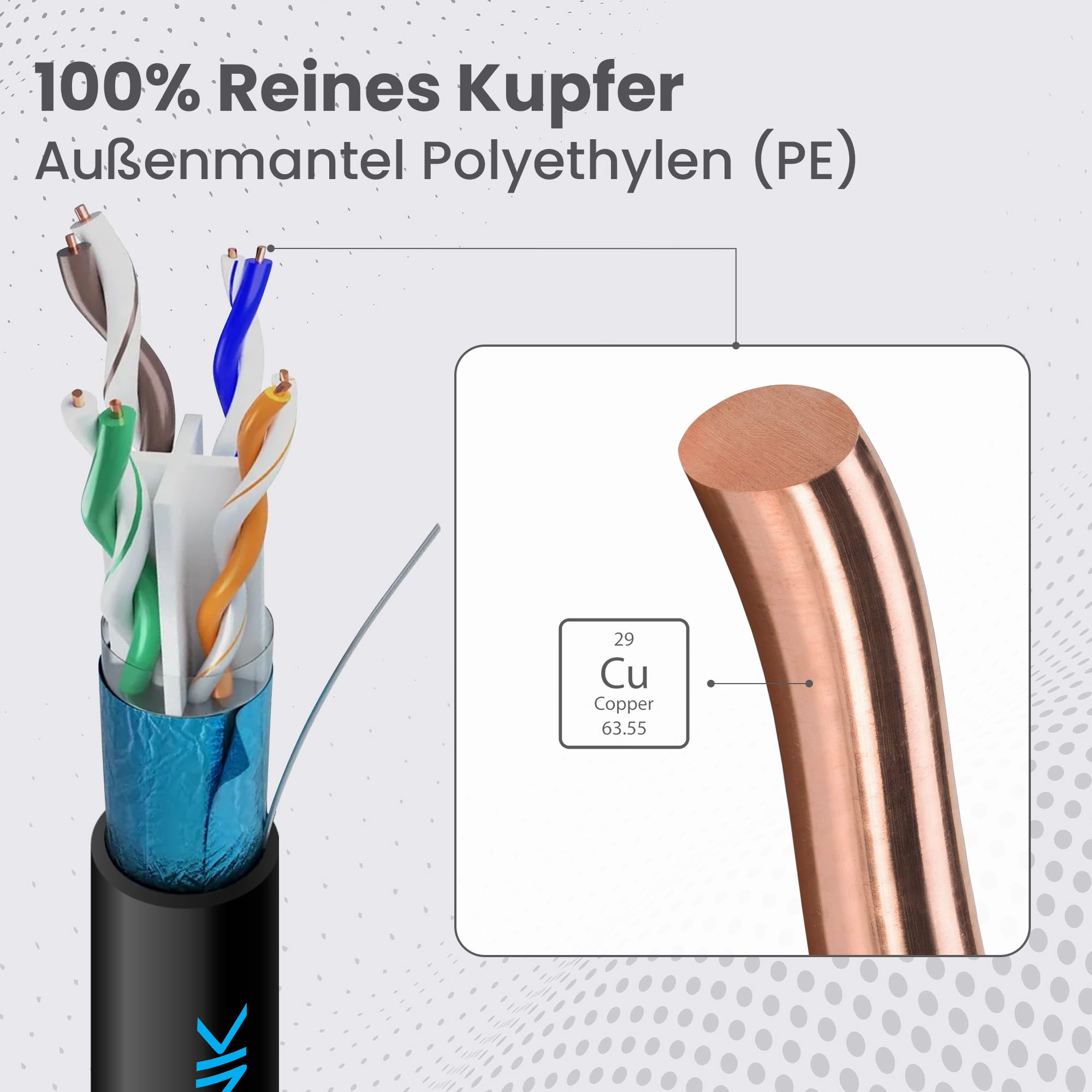 EXTRALINK 305M CAT6 Netzwerkkabel Outdoor LAN Kabel Verlegekabel Ethernet Installationskabel – 100% Kupfer F/UTP geschirmt, PoE geeignet, UV-beständig, PE Außenmantel langlebig & wetterfest