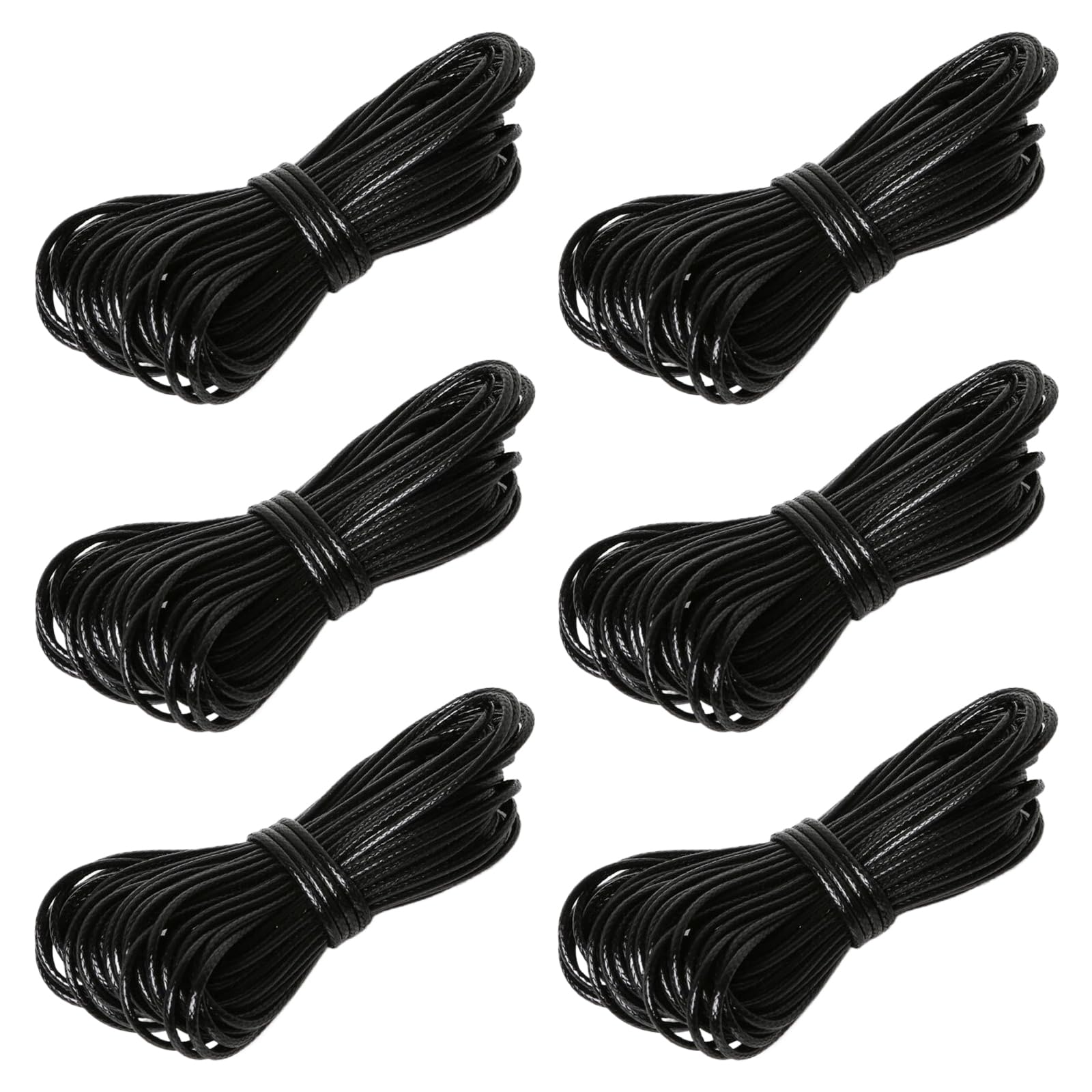 6pcs Necklace Cord, Waxed Cotton Cord for Jewellery Making and Craft Projects 2mm*5m