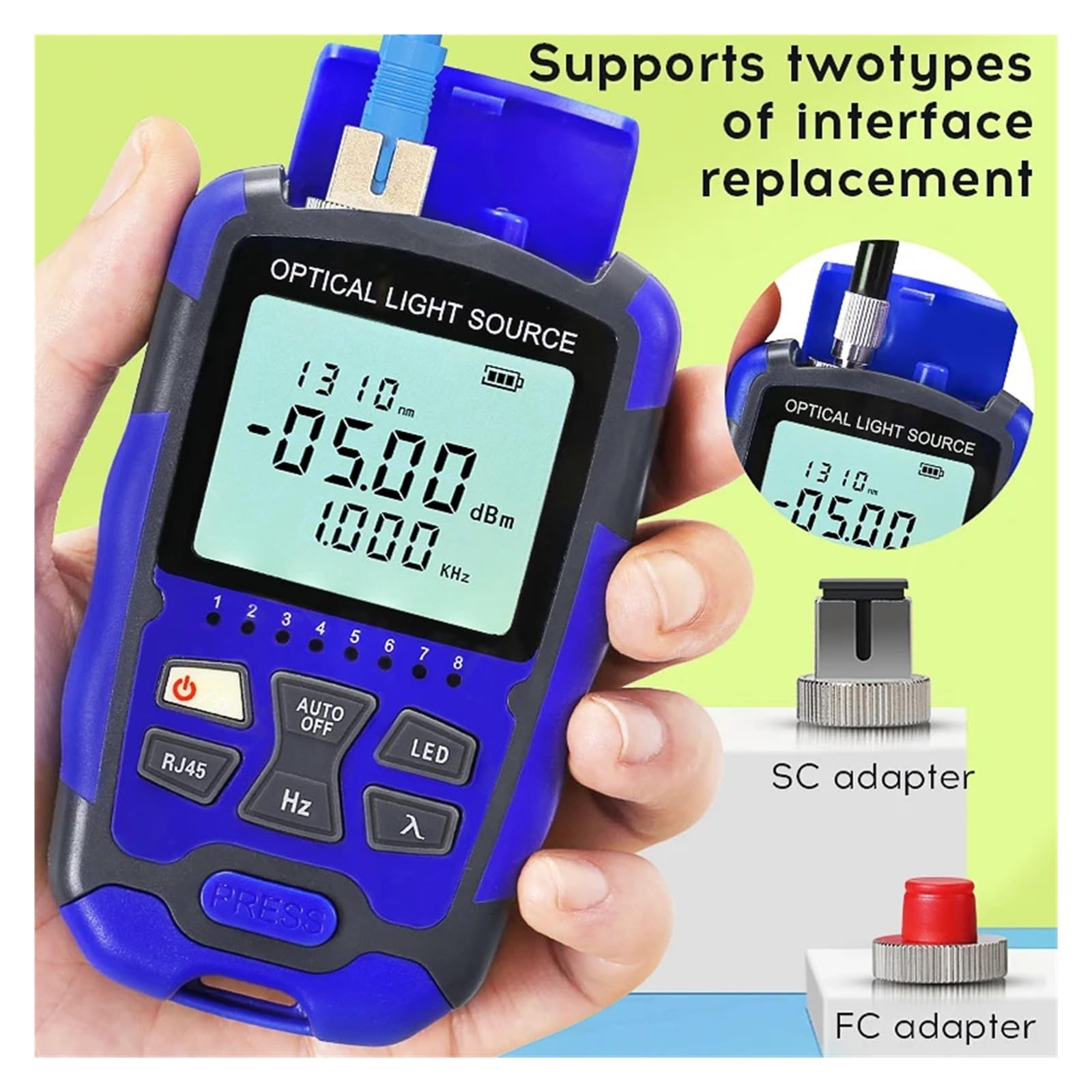 Mini Source de lumière Stable portable MC1315, outil de test de câbles à fibres optiques monomode 1310/1550nm