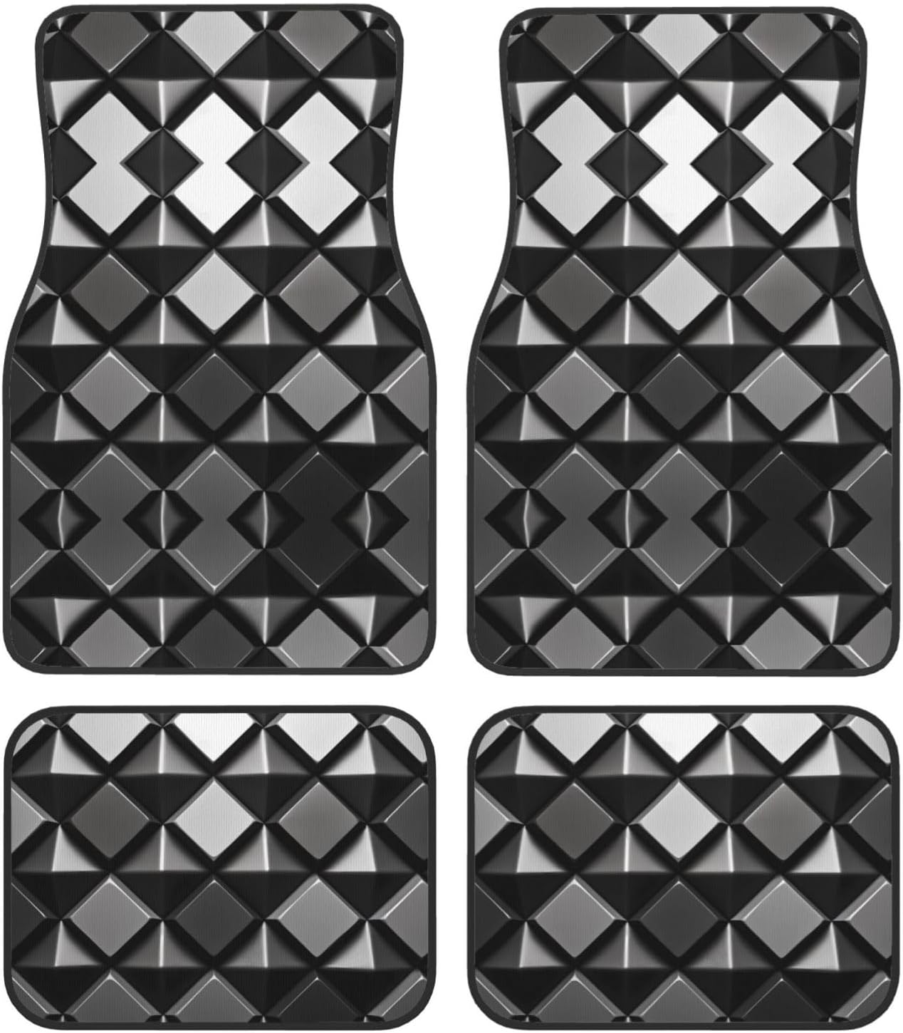 Leather styling Patterned car mats 4-piece set | For cars/SUVs/trucks | Firm fit without displacement