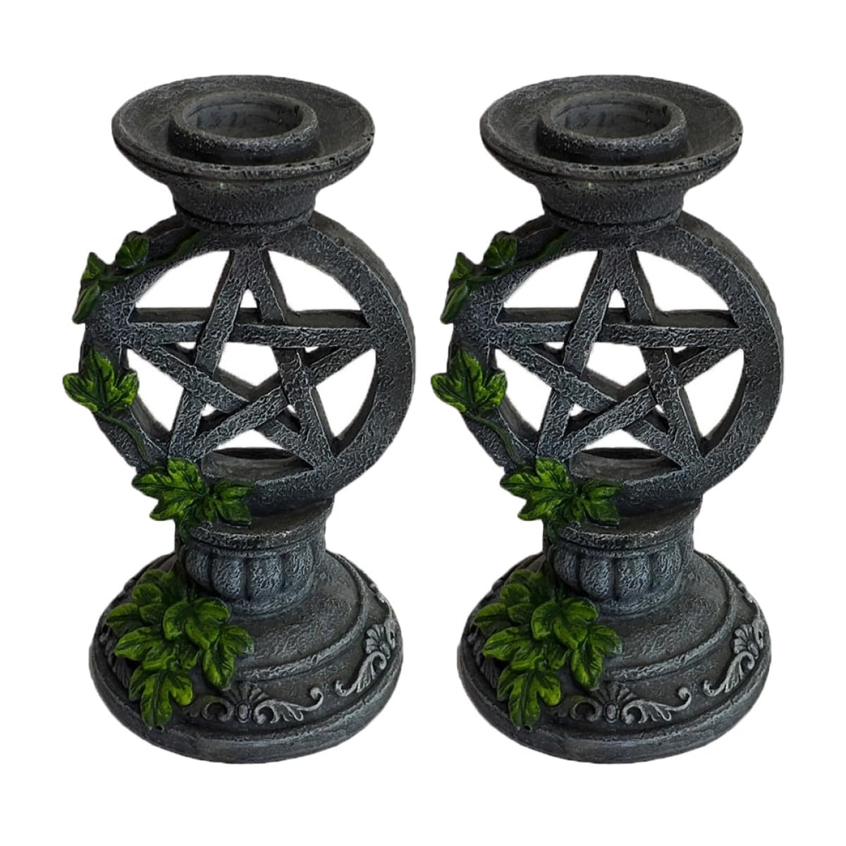 Bougeoirs pentagramme noirs haut de gamme BESPORTBLE en résine sculptée durable