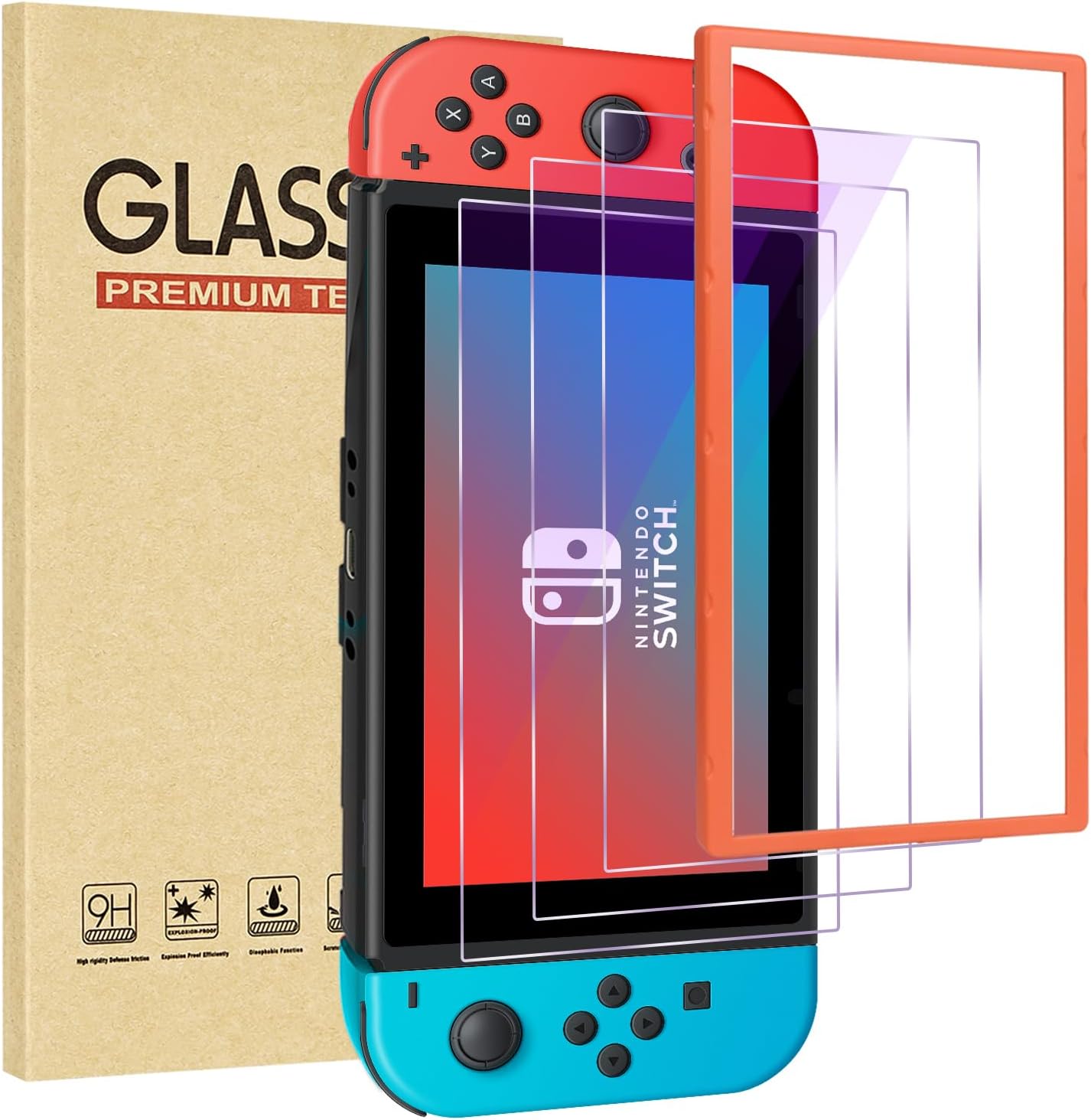 3-Pack Blue Light Blocking Tempered Glass Screen Protector for Switch Model 2017 [6.2 Inch],with Alignment Frame,Anti Glare, Anti Scratch,Anti Fingerprint, Eye Protection Film,9H Hardness