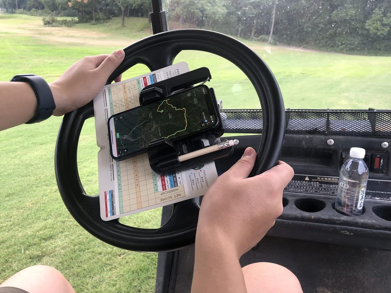 Golf Cart Phone Holder Steering Wheel Cell Phone Mount Flip Up Club Car Golf Cart Accessories EZGO Yamaha