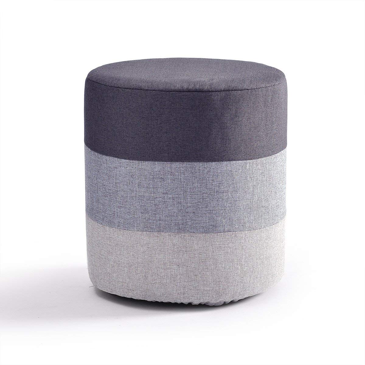 Repose-pieds et tabouret rond rembourré en bois massif pour maquillage