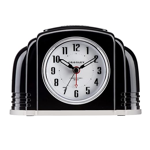 Crosley Art Deco Black Ticking Clock