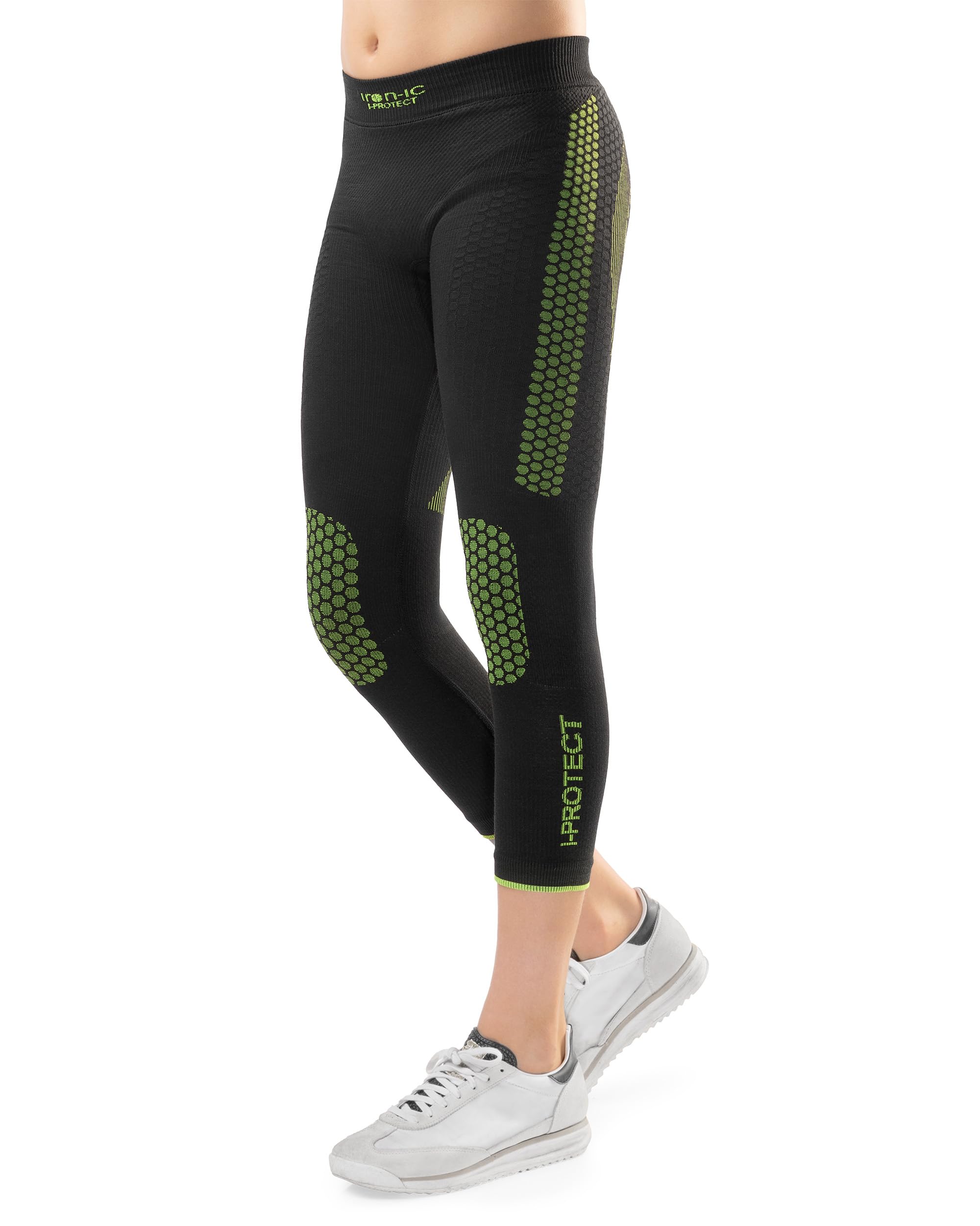 Iron-Ic - Leggings Tecnici 3/4 Junior I-Protect Seamless Cut Resistant per Sport Outdoor in Climi Freddi con Fitting Slim Compression - Art. 600814