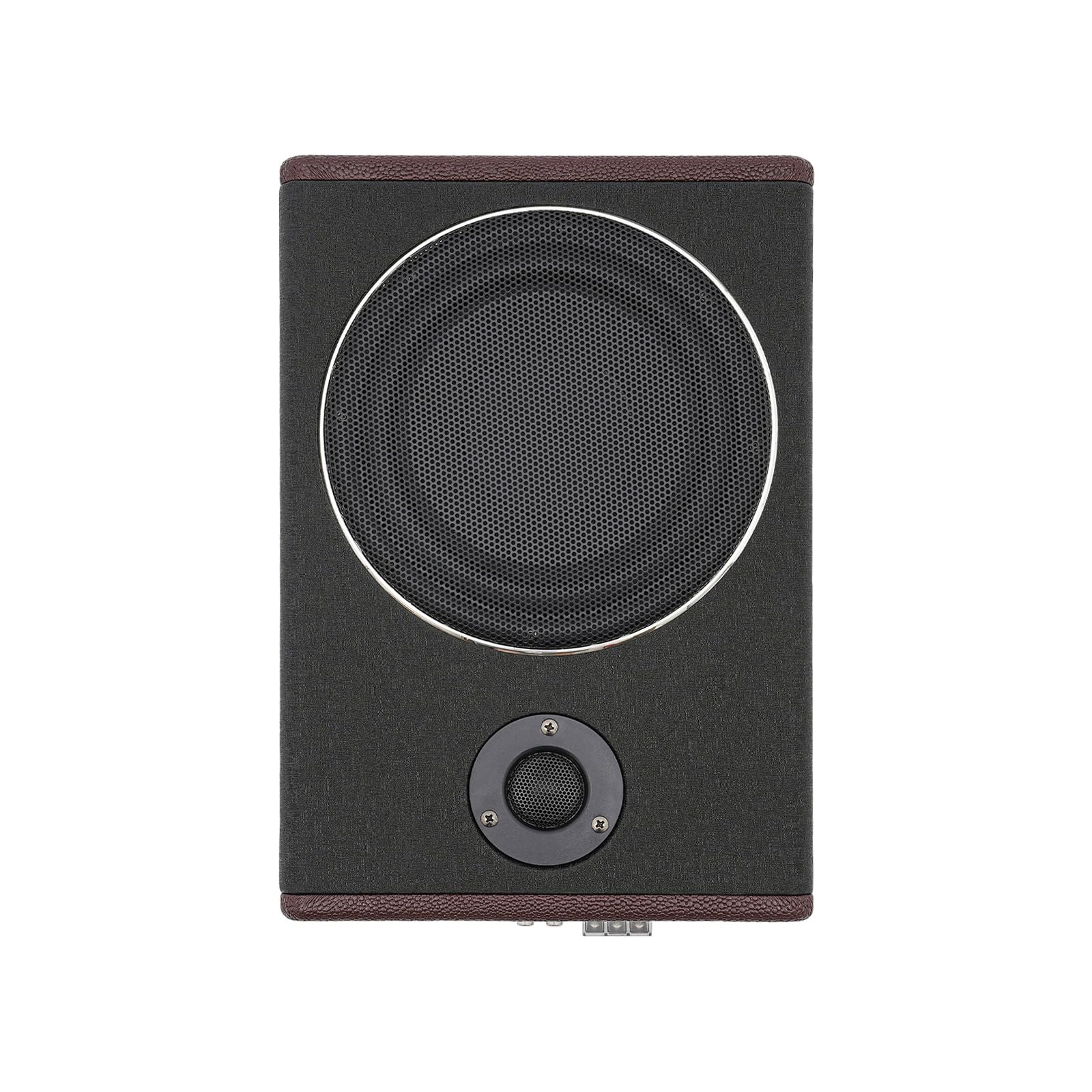 Altoparlante subwoofer attivo per auto con woofer da 8 pollici, autoradio con potenza di picco di 600 W, subwoofer per auto con bass boost, 7,5 cm piatto, alloggiamento in legno, nero, per