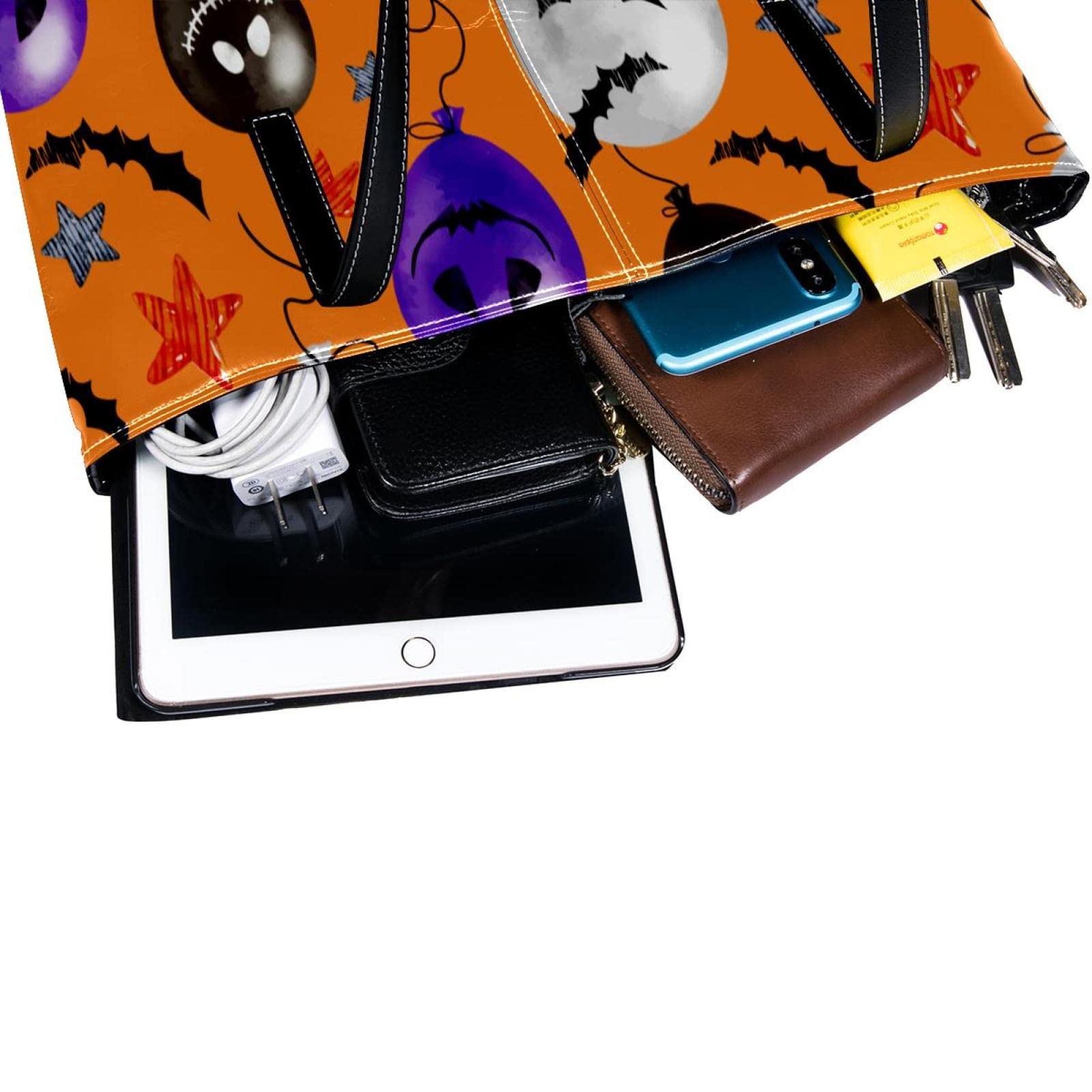 Bolso personalizado de piel sintética para el hombro, bolso de mano, bonito diseño de acuarela, globo, color naranja, Varios colores
