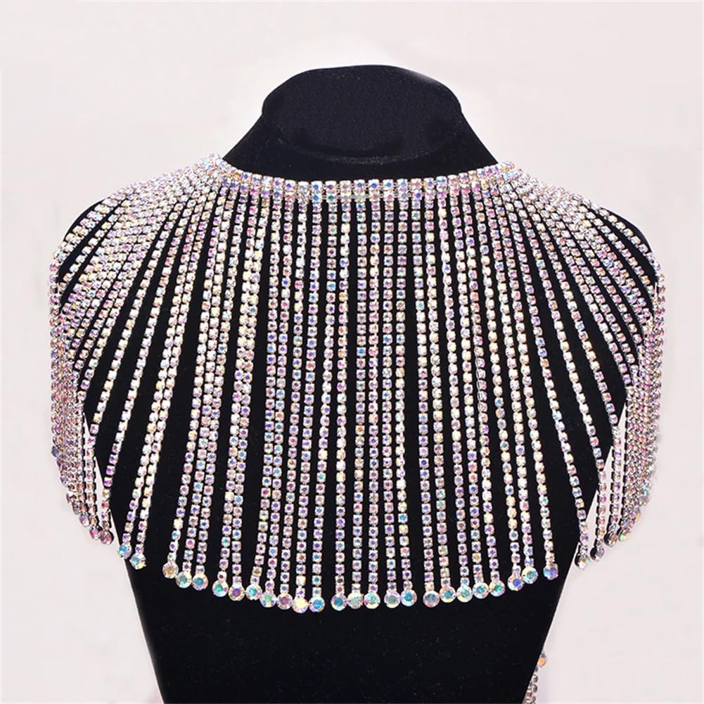 45Cm/Lot Sewing Glitter Clear Triangle Fringe Rhinestone Chain Metal Tassel Trim Crystal Applique 4 Uneven in Length