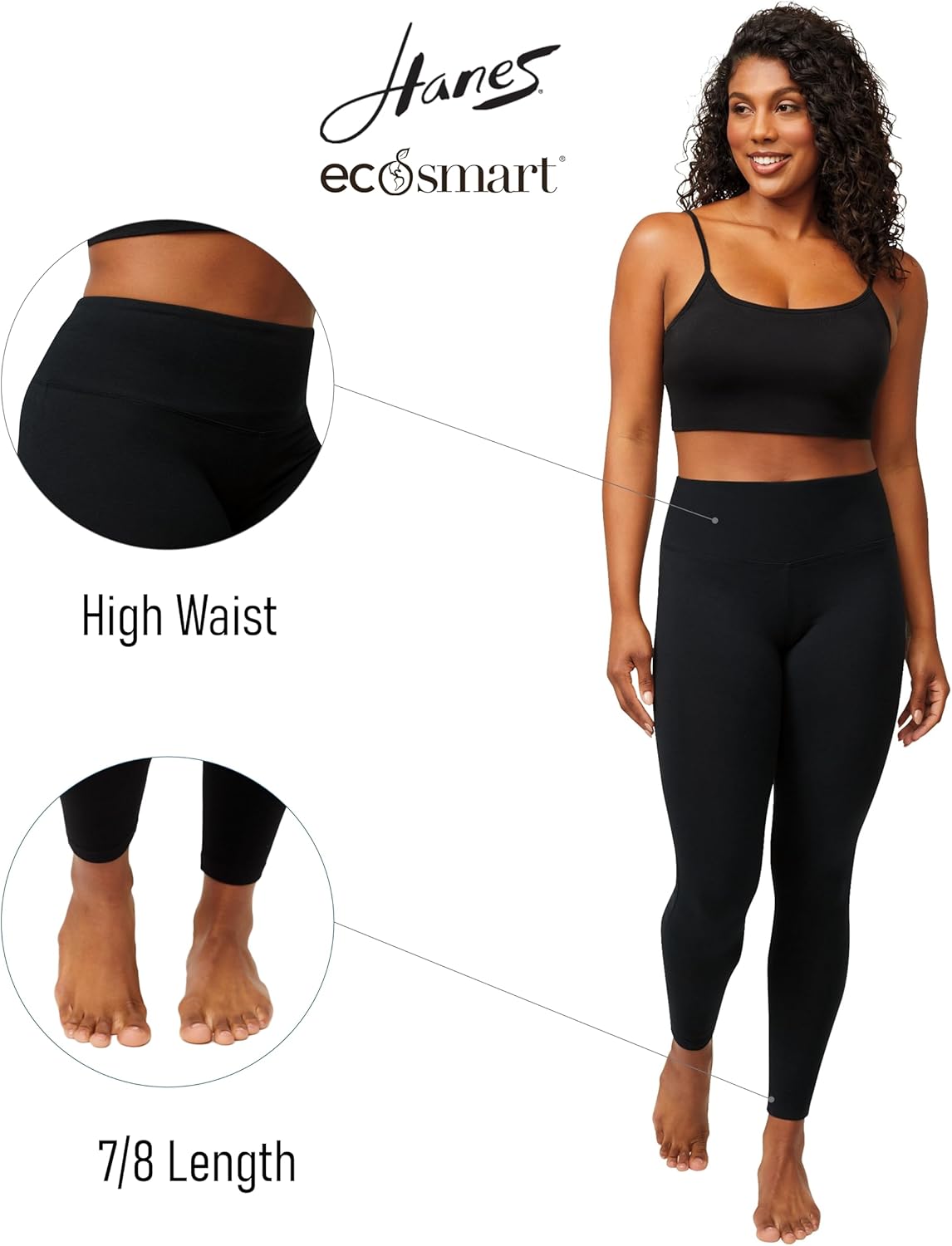 Hanes EcoSmart High-Waisted Shaping Leggings - Image 2