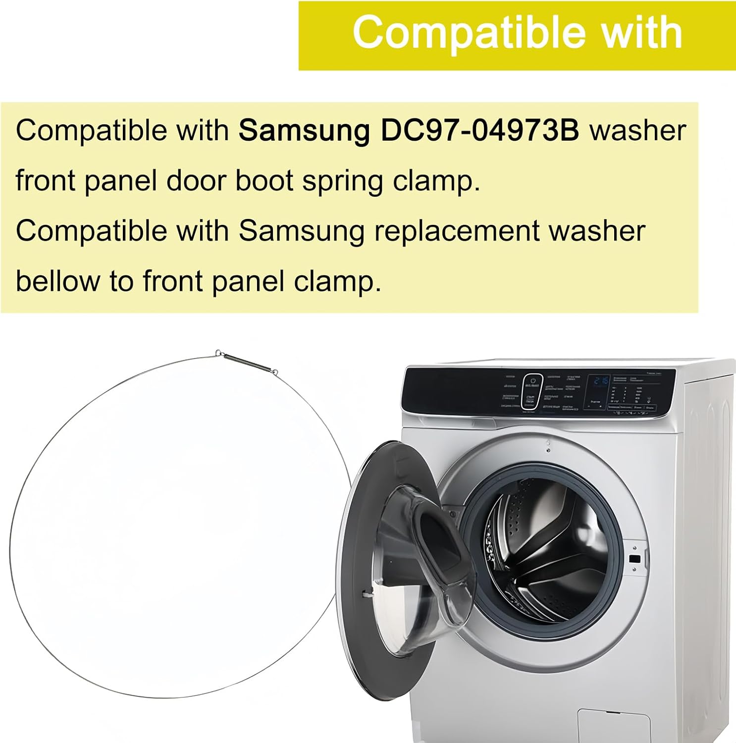 Washer Door Boot Spring Clamp Fits for Samsung DC97-04973B Washing Machine,Door Seal Clamp,Prevents Water Leaks,DC97-04973B