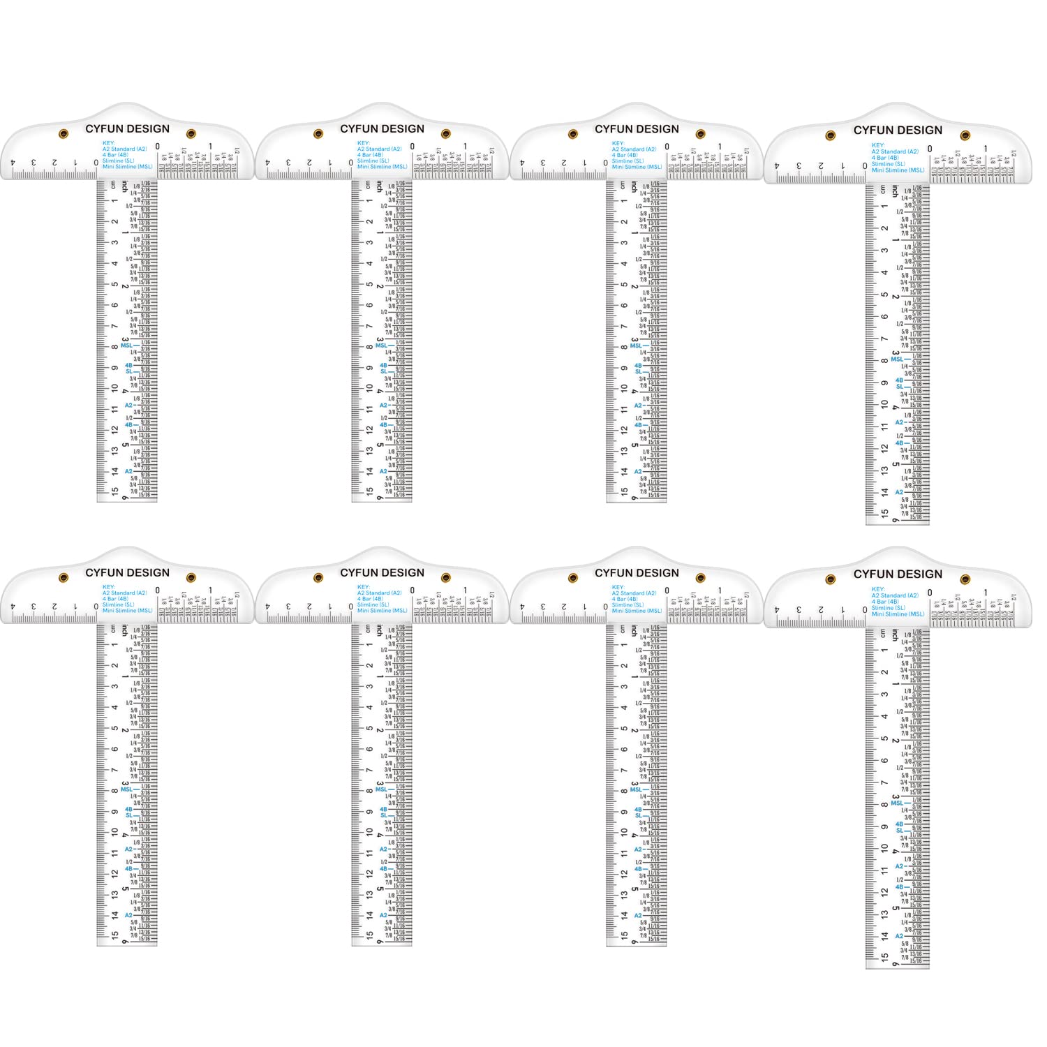 8PCS 6 Inches/15cm Acrylic Clear T-Square Ruler, Inches and Metric, T Square Ruler, Transparent, T Ruler, for Crafting Drafting and General Layout Work Art Framing & Drafting Scrapbooking Crafting โ image 1