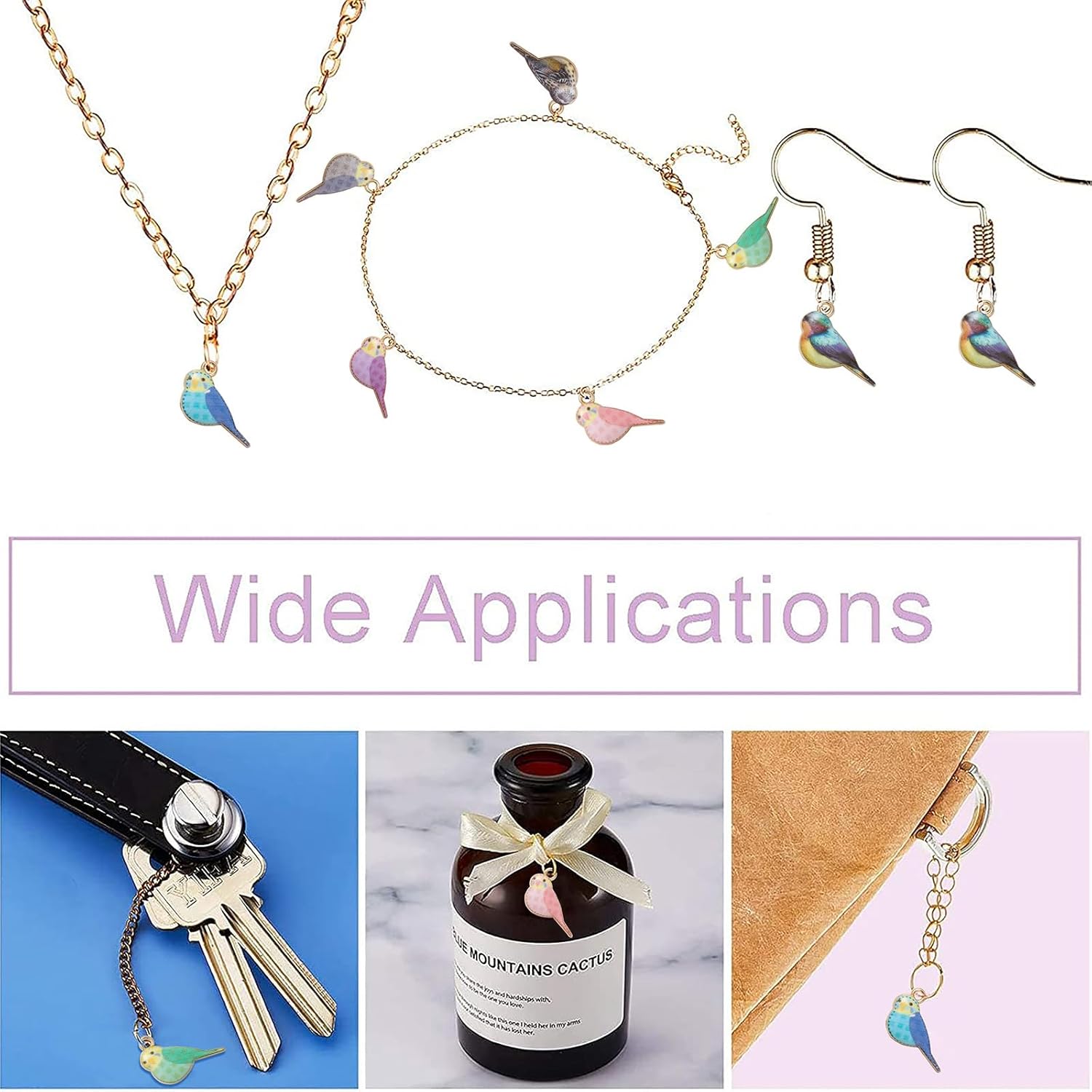 KitBeads 35pcs Mixed Colors Enamel Bird & Animal Charms - Sparrow, Parrot for Jewelry Making - Image 6