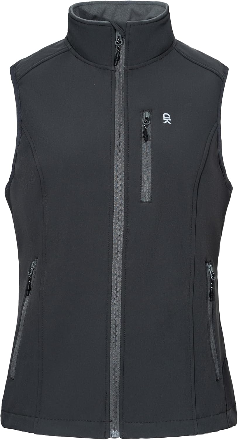 Little Donkey Andy Women's Lightweight Fleece lined Softshell Vests Windproof Sleeveless Jackets for Hiking Golf Travel