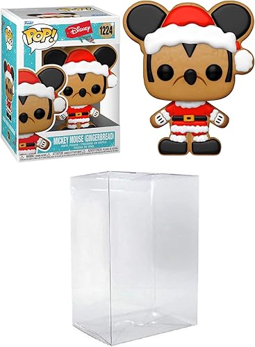 Funko Pop! Disney Holiday - Mickey Mouse (pan de jengibre) incluido con un protector de ático de Byron