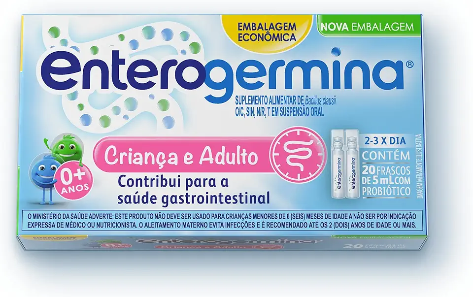 Enterogermina Probiótico 20 frascos de 5ml - Tamanho Família