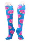 MadSportsStuff Donut Socks with Pink Frosting and Sprinkles for Soccer Softball Boys Girls Kids Youth Adult Doughnut