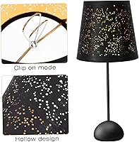 Vista 2 de Pantalla de lámpara de tela, pantalla de barril para lámpara pequeña, color negro, clip en la cubierta de la luz de la bombilla, cubierta de luz