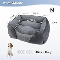 FURTIME Kutyaágy Közepes Kutyáknak, Mosható Puha Kutya Kosár 63x53cm - 63 x 53 x 20 cm, gray 3