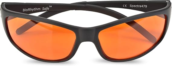 Blue Blocking Amber Glasses for Sleep 99.9 Percent Effective - Nighttime Eye Wear - Special Orange Tinted Glasses Help You Sleep and Relax Your Eyes