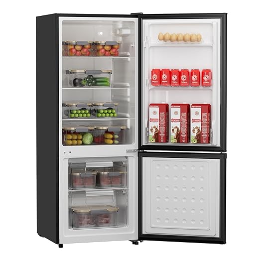 Upstreman 7.1 Cu.Ft Refrigerator with Bottom Freezer, Apartment Fridge with Freezer, Energy-efficient, Large Capacity, Adjustable Thermostat, Refrigerator for Apartment, Kitchen, Dorm(BM71)