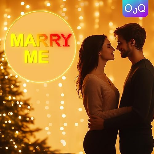 Miniatura 64 de OJQ Letras con luces LED iluminadas, letras de marquesina para decoración de habitación, luces de pared, regalos de Navidad, sincronización