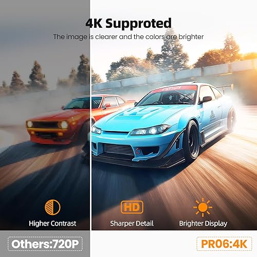 Miniatura 5 de Proyector con WiFi y Bluetooth, mini proyector, compatible con Android 11.0, proyector de película portátil Android 11.0, rotación de 270,