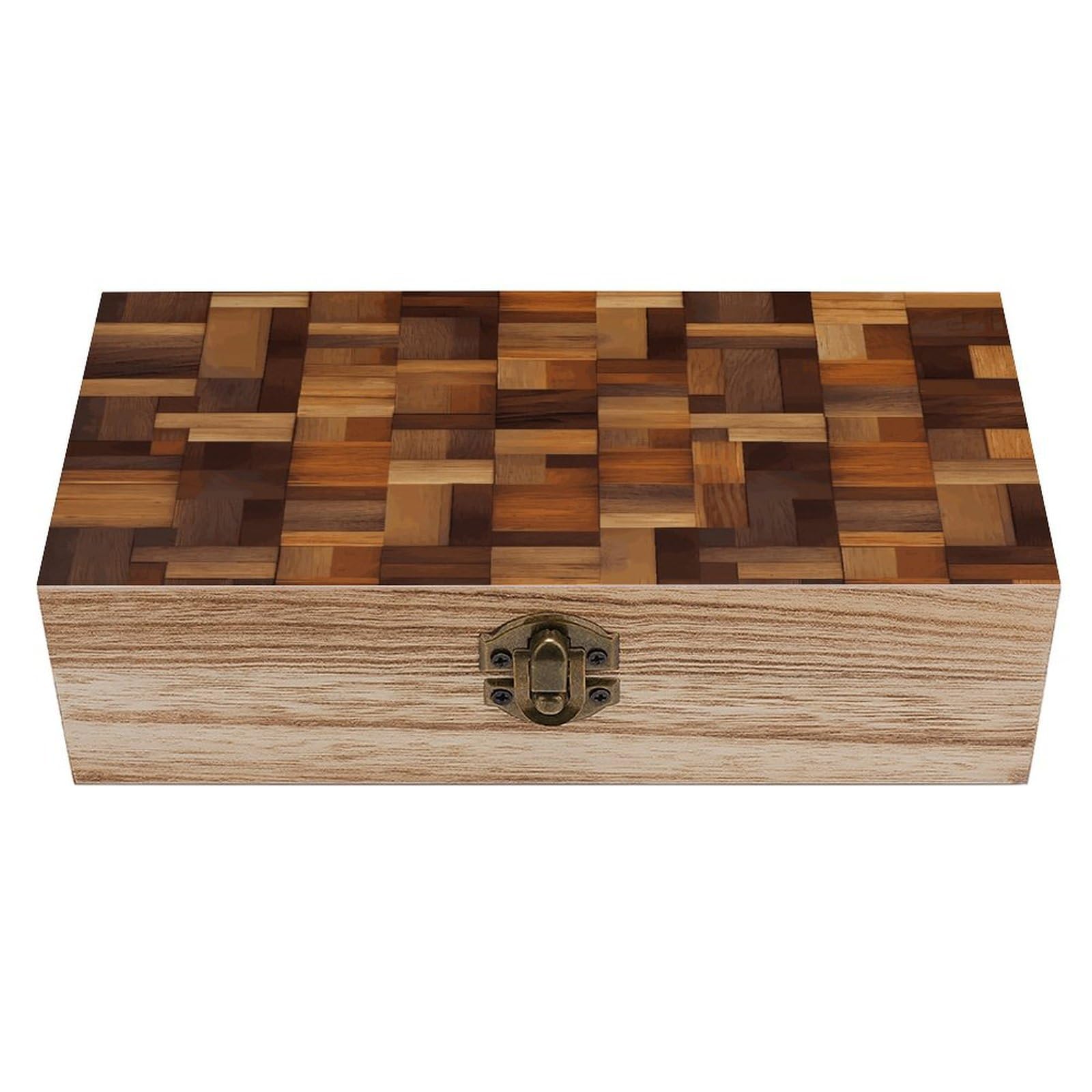 VstaDank Wood Wooden Storage Box Wooden Keepsake Box with A Hinged Lid Fashion Memory Treasure Boxes Decorative Jewelry Case for Crafts Photo Home Decor Wood Gift Box