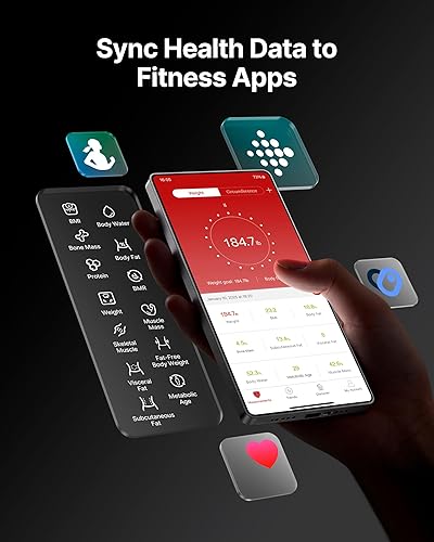 Miniatura 4 de FITINDEX Báscula inteligente con IMC, grasa corporal, masa muscular, báscula para peso corporal y porcentaje de grasa, báscula Bluetooth de alta