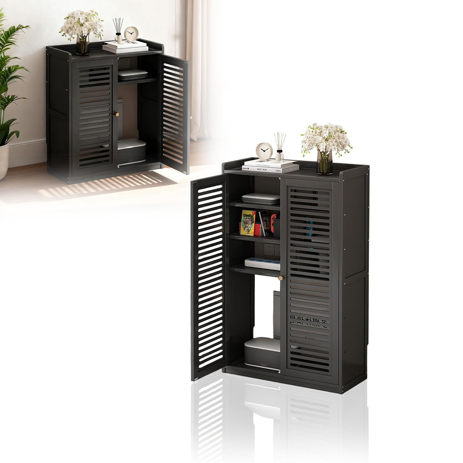 Armoire routeur WiFi pour cacher les fils électriques boîte de rangement de sol élégante