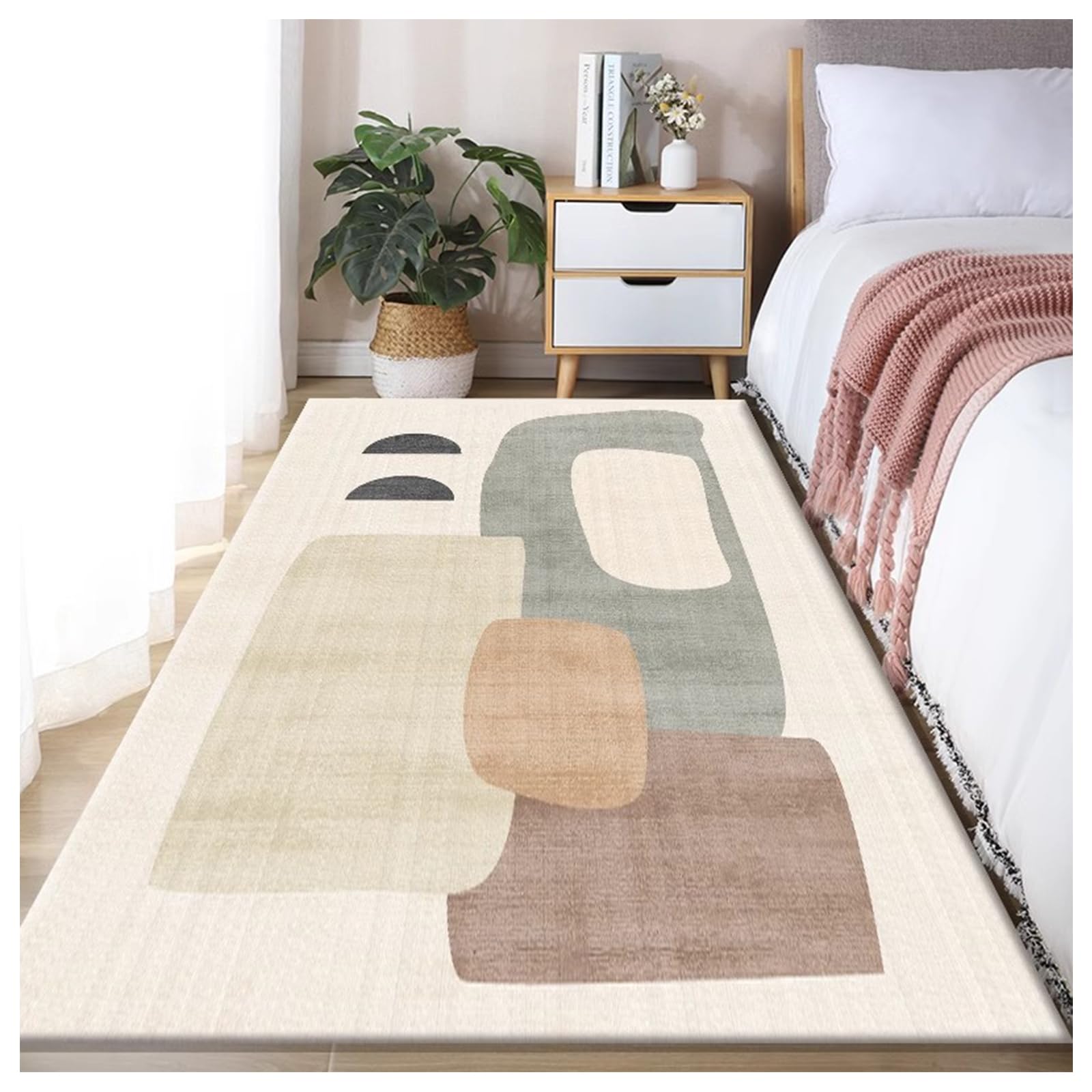 Ergocar Washable Carpet Home Decor Facile to Clean Durable Tapis Moderne Moderne Tapis Antidérapant Convient pour La Chambre, Le Salon, l'Entrée, La Salle à Manger