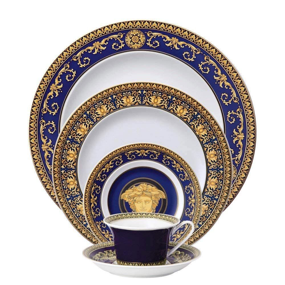 Versace Medusa Assiette Plate 28x28x2.5 cm Bleu