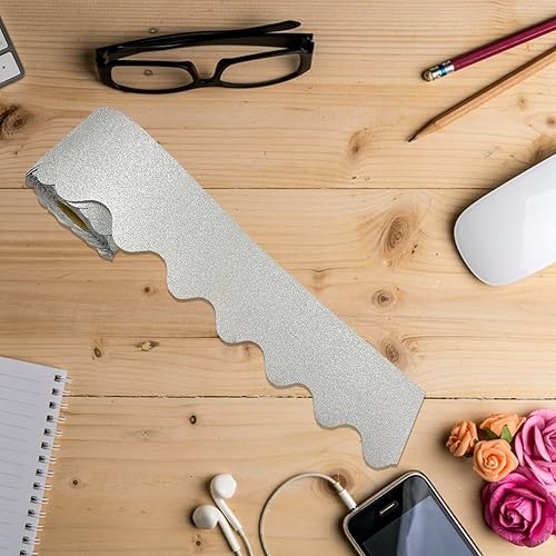 Miniatura 39 de Bordes de tablón de anuncios de 65 pies, bordes festoneados brillantes, borde decorativo para póster, decoración de aula para escuela, tiras de Verde