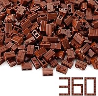 Vista 2 de Feleph 360 piezas de ladrillos de perfil de mampostería de 1 x 2 para piezas y piezas de pared, juego de juguetes a granel diversos compatibles