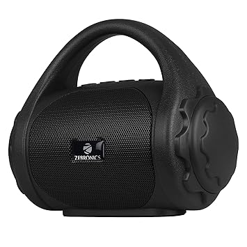 Zebronics ZEB-COUNTY 3W Wireless Bluetooth Portable Speaker With Supporting Carry Handle, USB, SD Card, AUX, FM & Call Function. (Black)