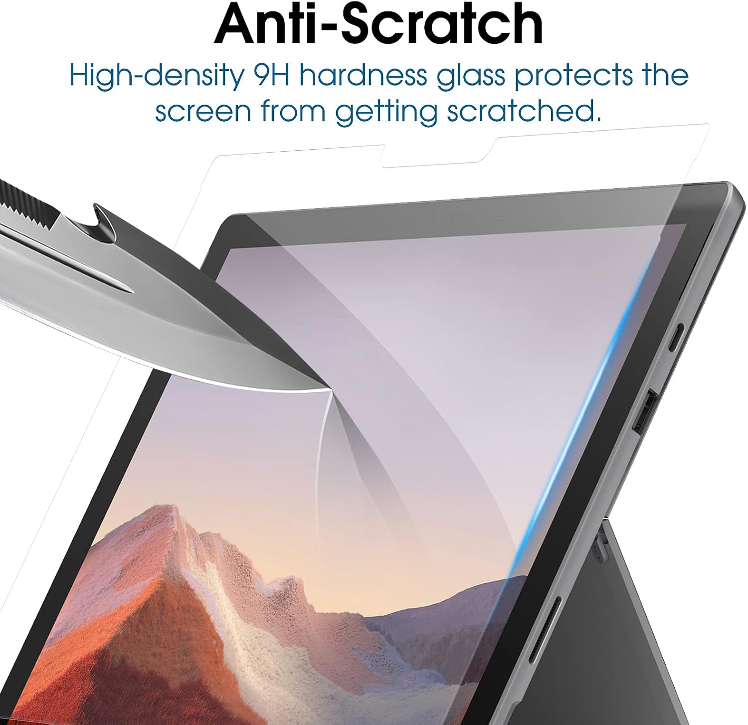 amFilm 2 Pack Glass Screen Protector for Microsoft Surface Pro 7, 6, 5, 4 Tempered Glass (12.3")