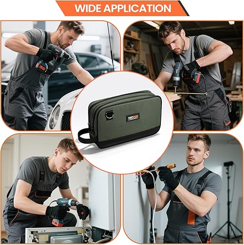 Miniatura 9 de Bolsa de herramientas, bolsa de almacenamiento de doble compartimento (gris)