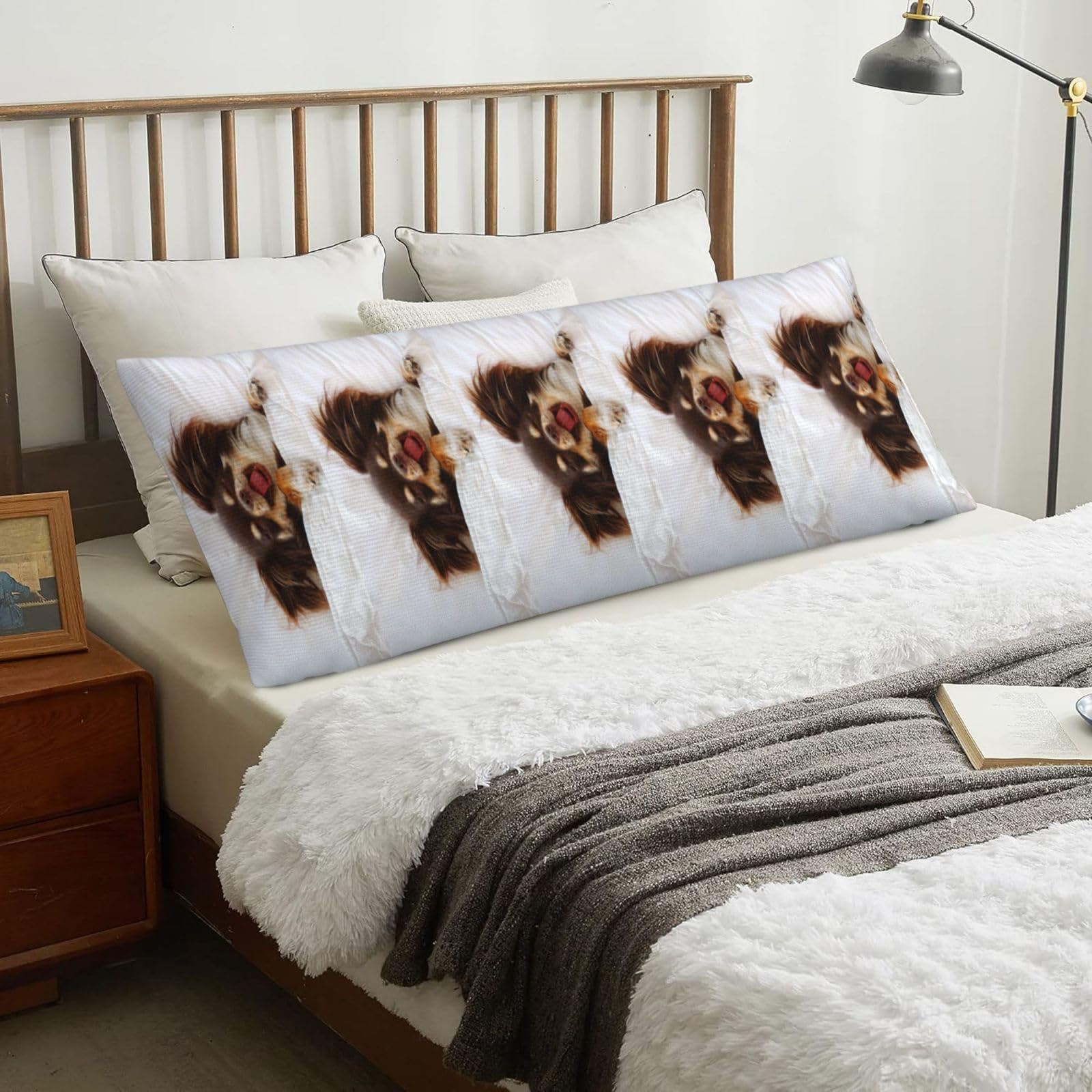 Cute Chihuahua Dog Animal, Body Pillow Cover with Zipper,Long Body Pillowcase 20 x 60 in
