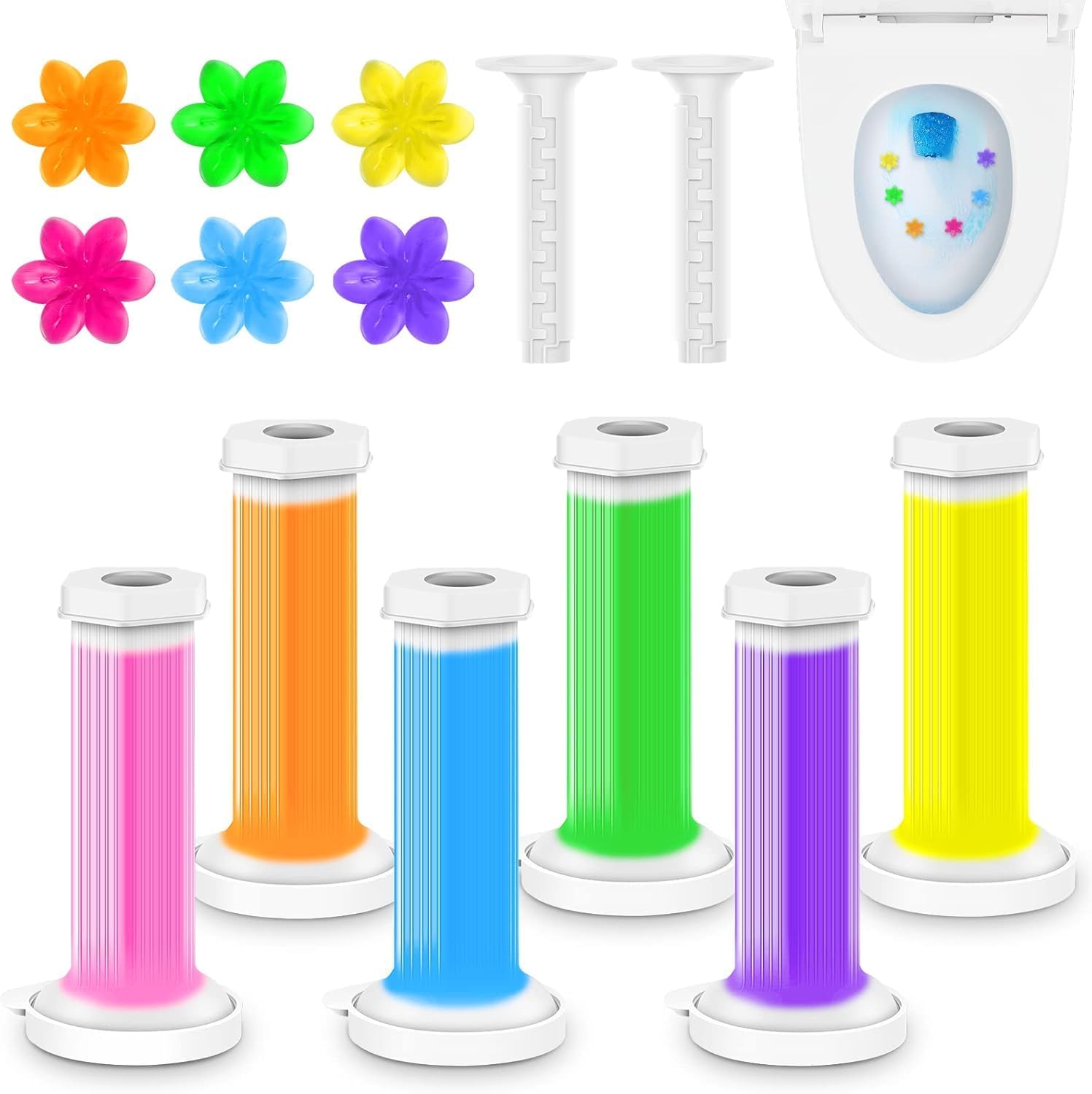 3 Pcs Toilet Cleaning Gel Flower Stamp Bathroom Cleaner – Toilet Fresheners Air Fresher For Remove Bad Odor – Long-Lasting Refills Gel Stamp Injection – (Multicolor)-image-33