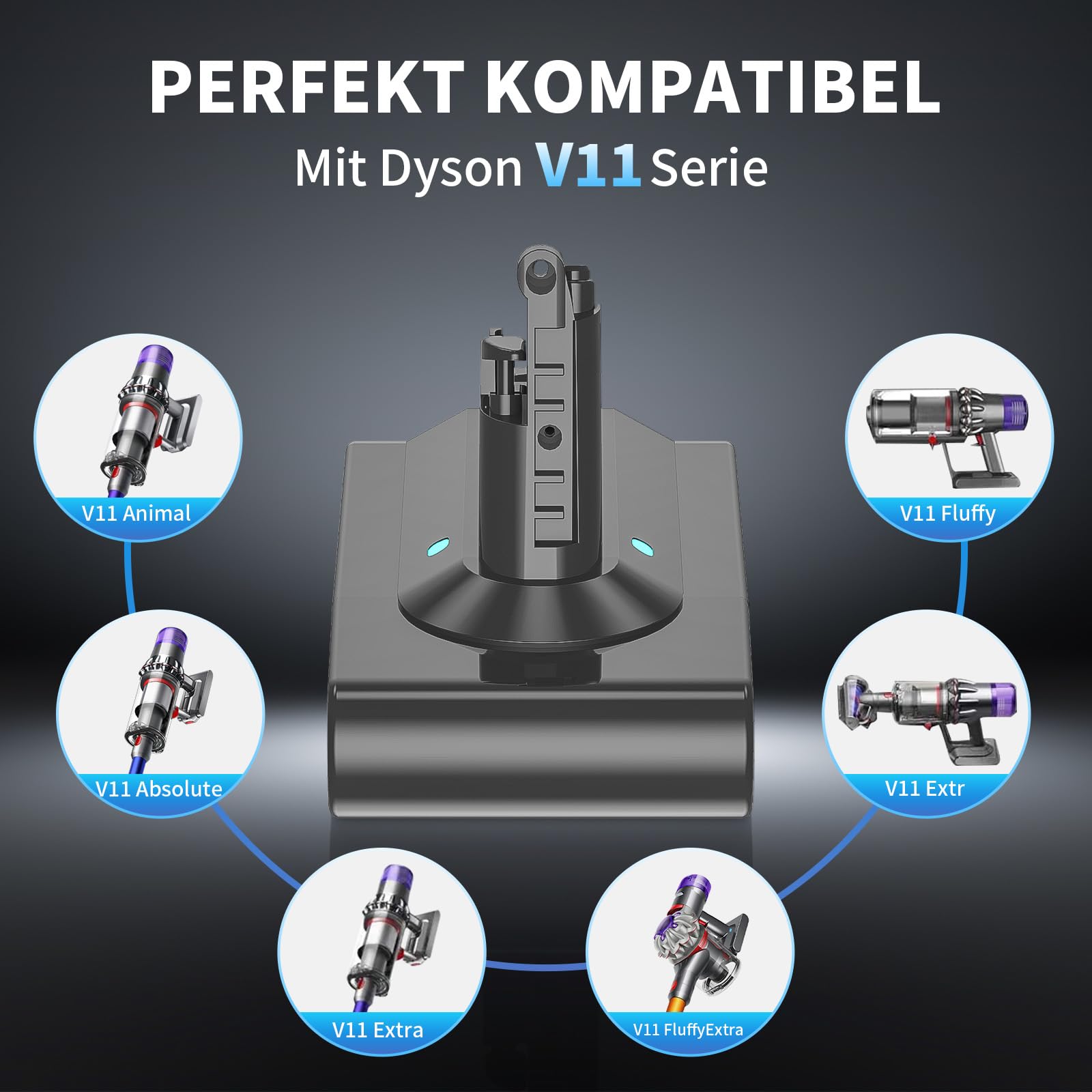 3.0Ah V11 für Dyson Akku,Ersatzakku kompatibel mit Dyson V11 akku