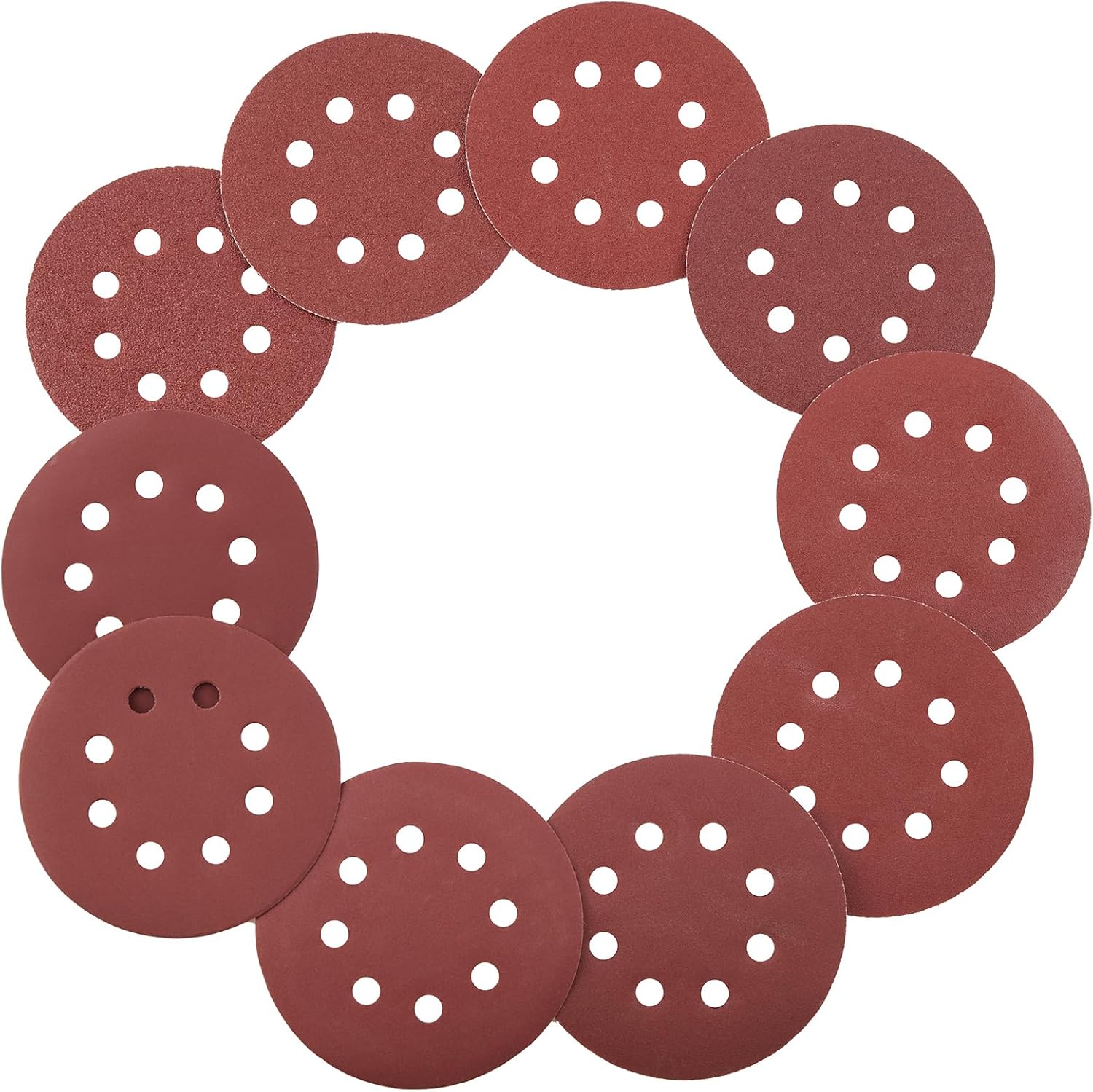 VEVOR 150 PCS 5 Inch Sanding Discs Set, 8-Hole Round Hook and Loop Sandpaper for Orbital Sander, 10 Grits Include 60, 80, 100, 120, 150,180, 240, 320, 400, 600 Grit, for Metal, Wood, Car Sanding