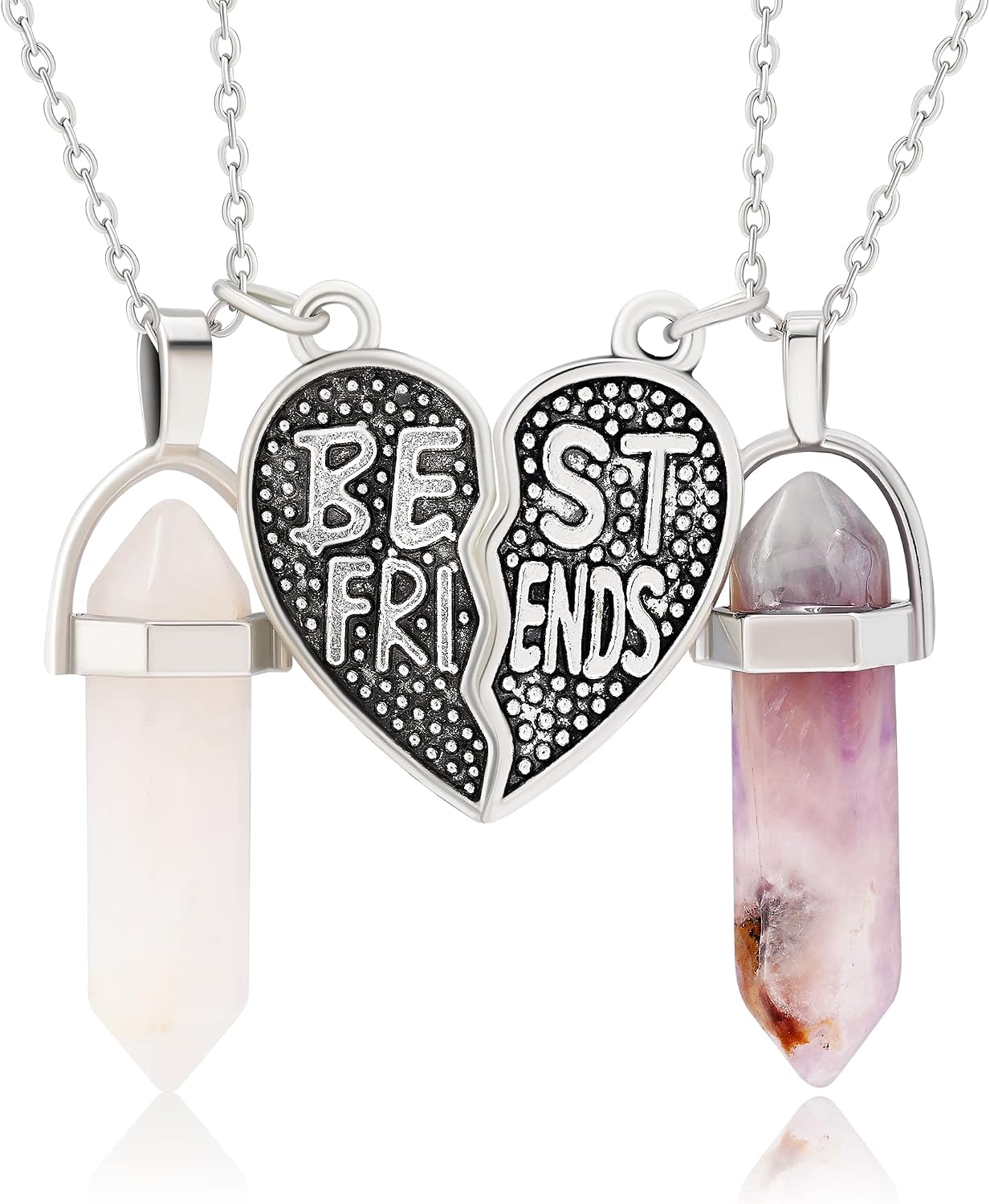 Best Friend Matching Necklace for Couples, BFF Friendship Necklace for 2 Set, Heart/Butterfly/Yin Yang/Cat/Dog Stainless Steel Jewelry Gifts for Sisters Valentines Day Birthday