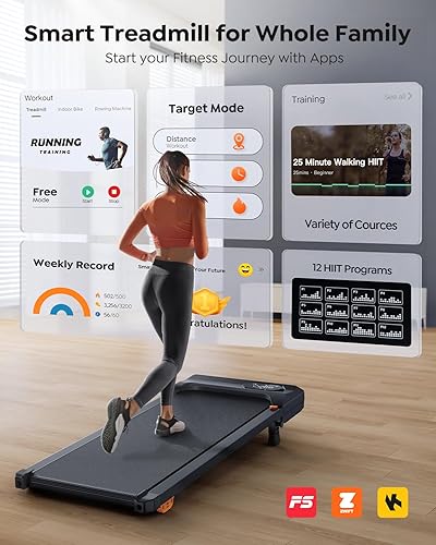 Miniatura 2 de Walking Pad Treadmill with 10% Incline, Under Desk Treadmill, Compact Portable Treadmills for Home Office, 285lbs Capacity, APP/Remote Control,