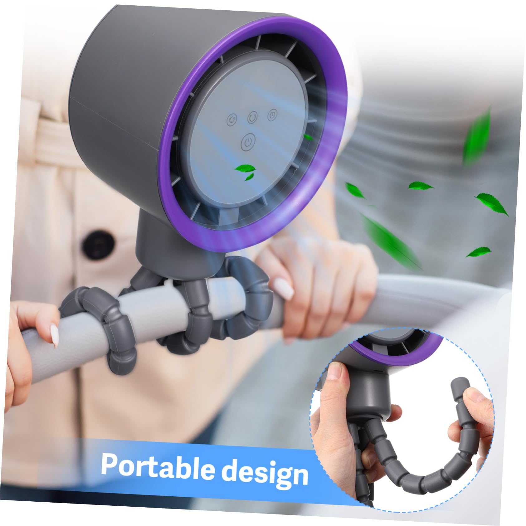 Ventilador de Cochecito Abs, Mini Silencioso y Portátil para Ñiño