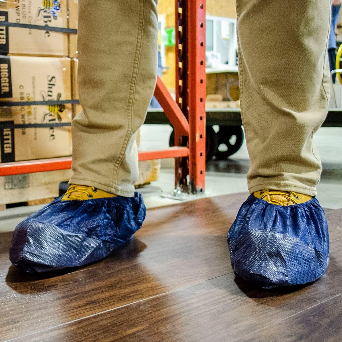 ShuBee® SuperBee® Shoe & Boot Covers, Disposable, Tough Tread® Technology, Skid-Resistant, Durable, Floor Protection–40 Pair