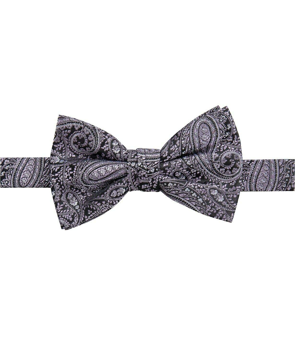 Ryan Seacrest Distinction Men's Bow Tie Zinnia Paisley PT Silk Purple Not Applicable