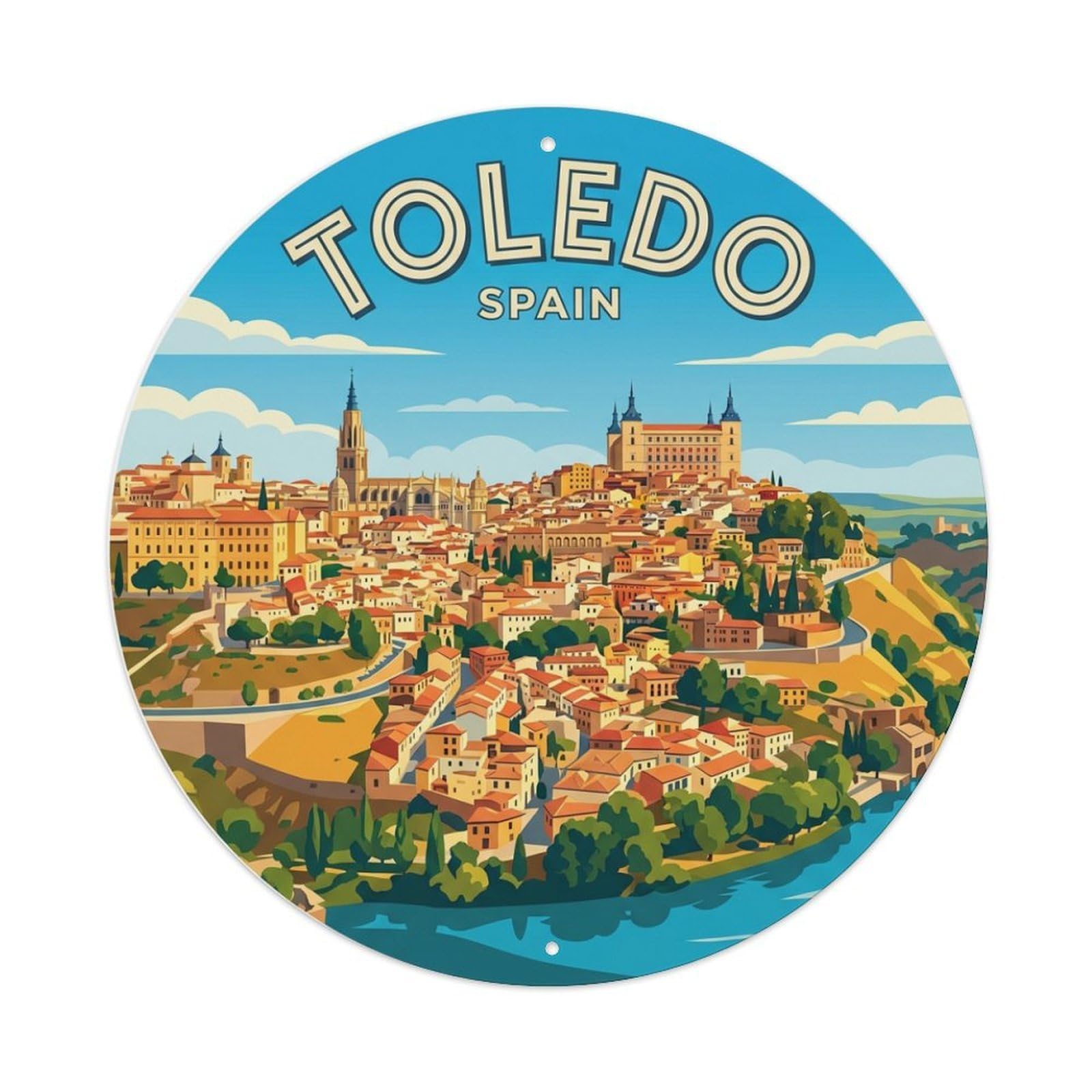 Galvaxio Style Spain Retro Travel Toledo Metal Tin Sign