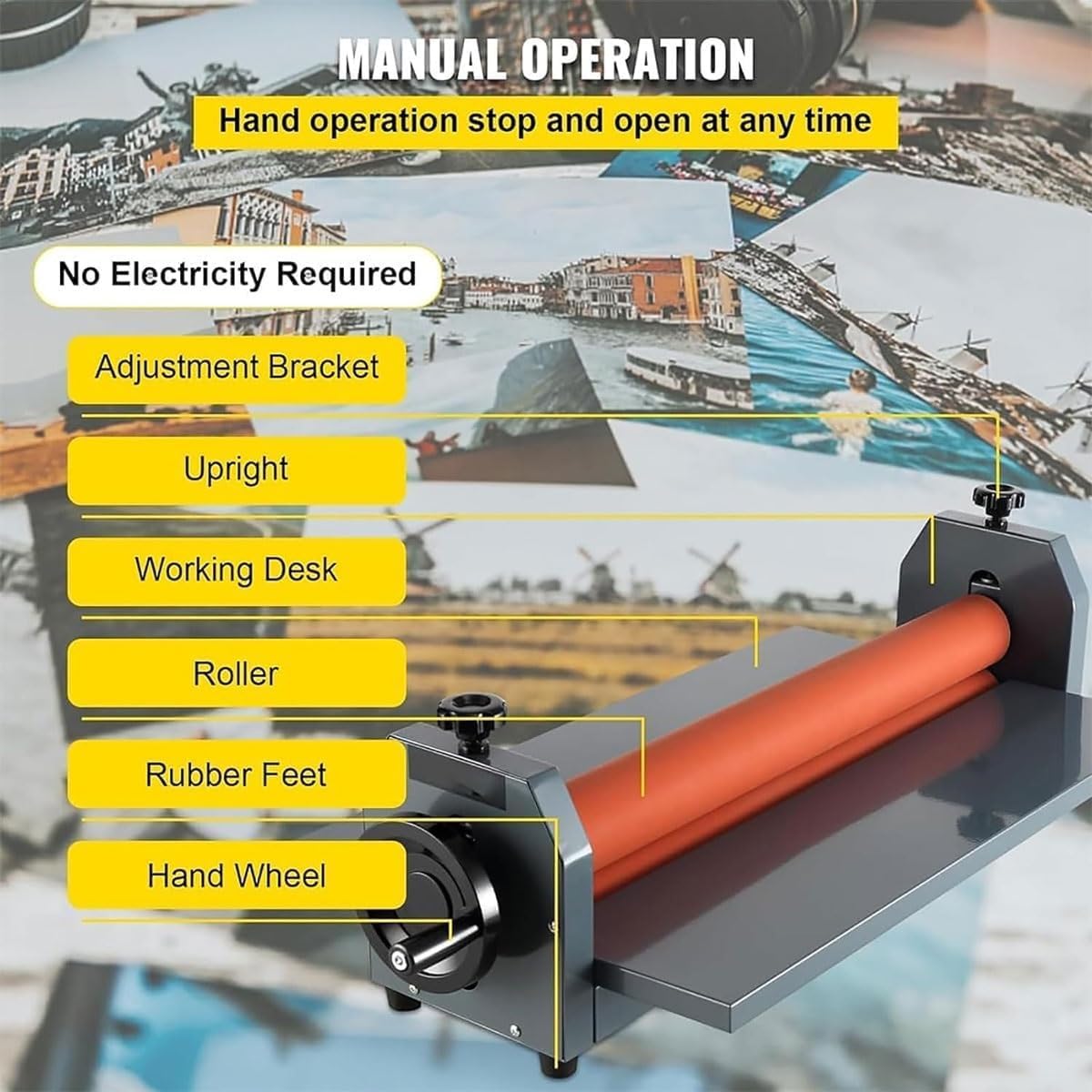 Laminatrice manuale a freddo per documenti, poster, copertine di fotolibri - Montaggio versatile per uso professionale e domestico