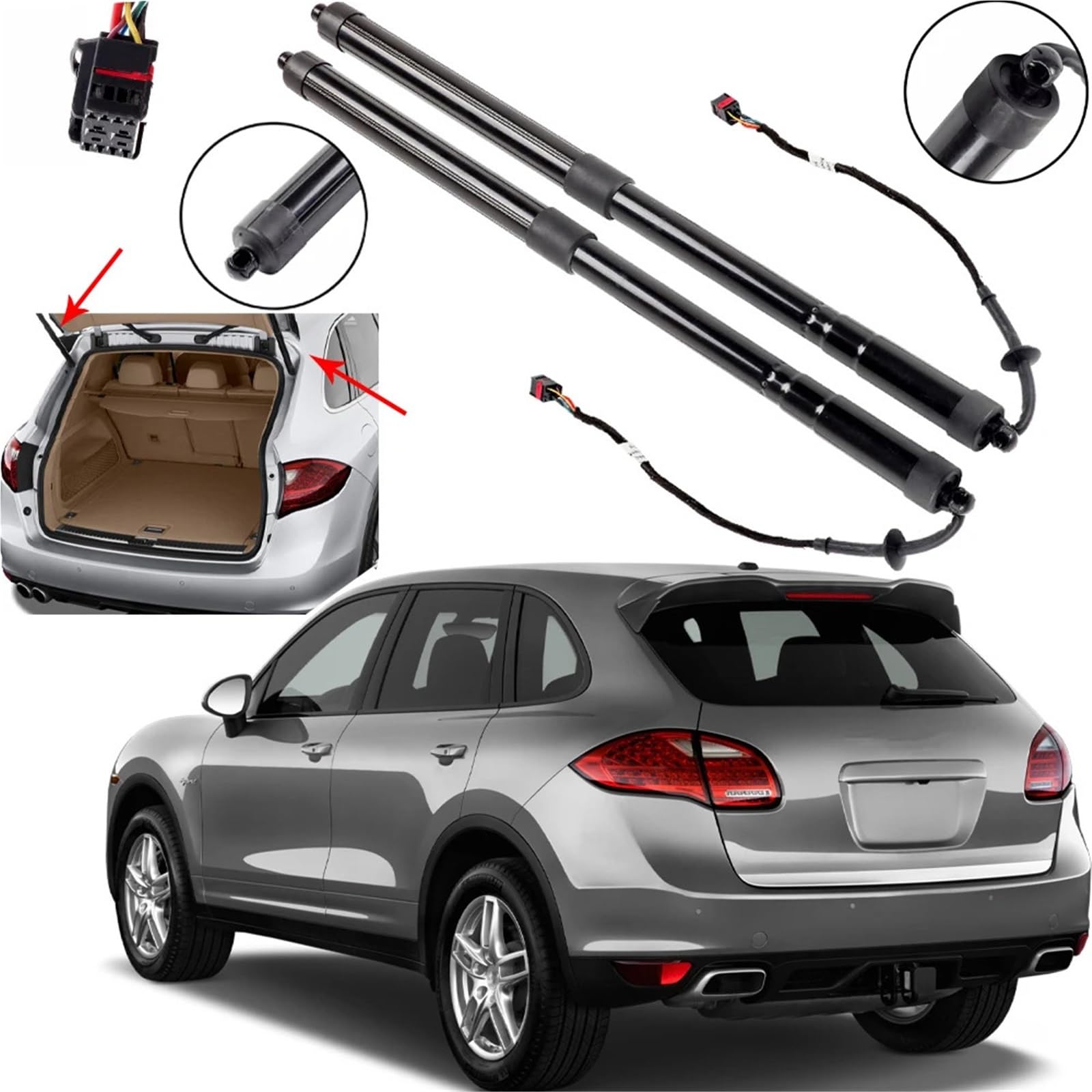 Amortyzator gazowy sprężyna gazowa Pasuje do Porsche 2011-2014 92A Pasuje do Cayenne Elektryczne siłowniki gazowe klapy bagażnika Lewy Prawy Uniwersalny 95851285104/05 95851285106(1 pair Universal)