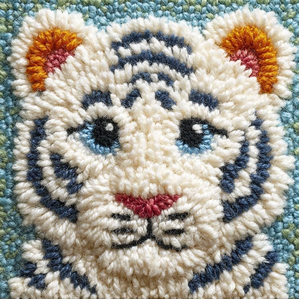 AxiangziK Latch Hook Cushion Kits for Adults,White Tiger